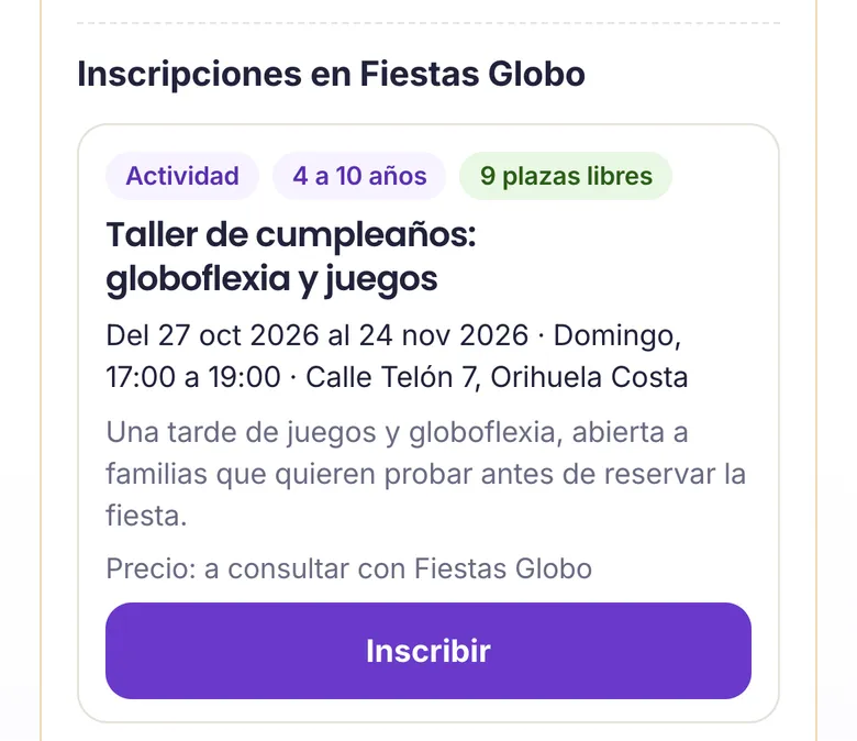 Un taller abierto de un animador, con las plazas libres