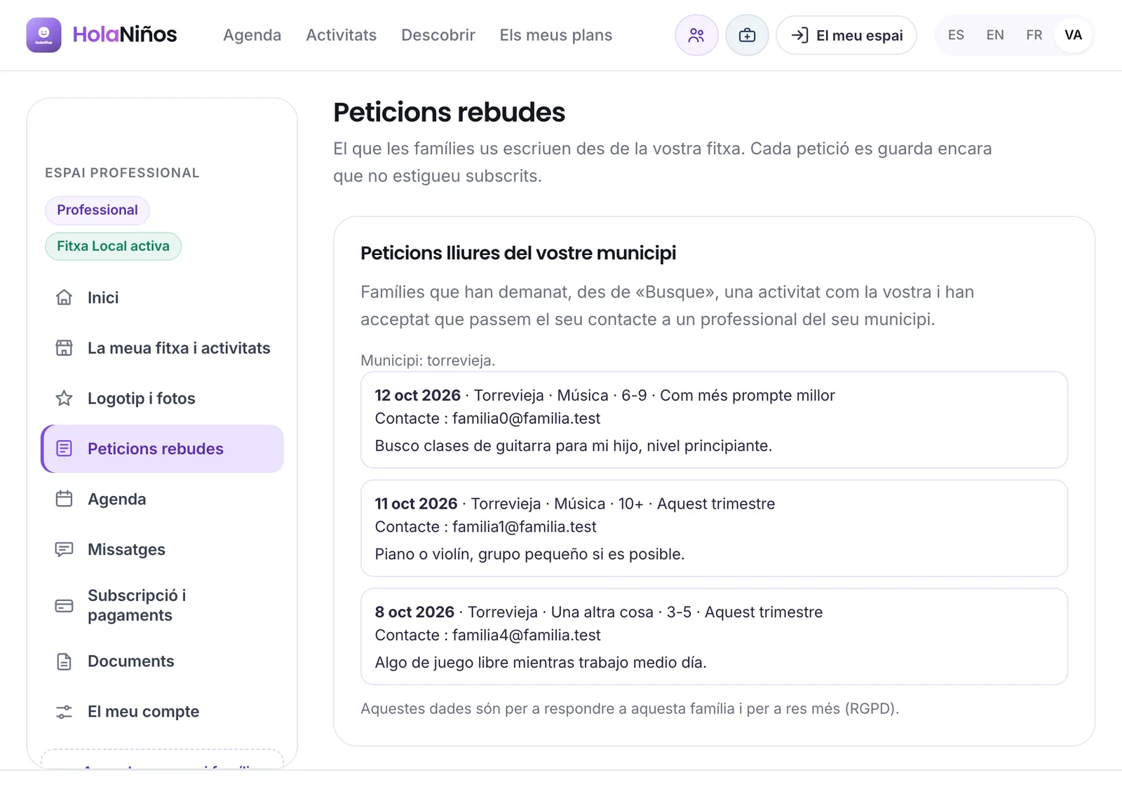 Les peticions lliures del municipi